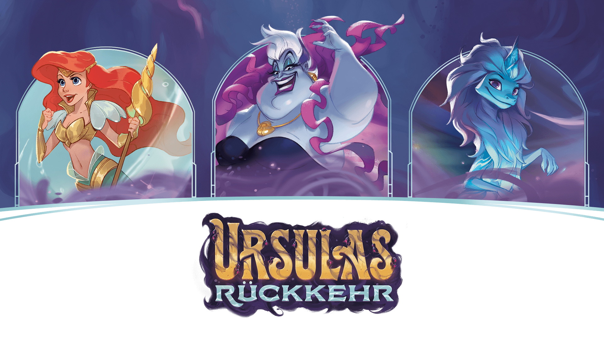 Decorative header image showing three characters and a logo that says Ursula's Return